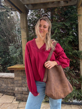 Load image into Gallery viewer, Scarlet Vintage V-neck Pullover