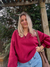 Load image into Gallery viewer, Scarlet Vintage V-neck Pullover