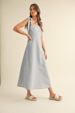 Load image into Gallery viewer, Sailor Striped Linen Midi Dress
