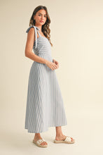 Load image into Gallery viewer, Sailor Striped Linen Midi Dress