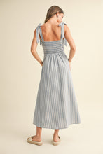 Load image into Gallery viewer, Sailor Striped Linen Midi Dress