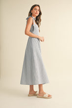 Load image into Gallery viewer, Sailor Striped Linen Midi Dress