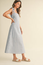 Load image into Gallery viewer, Sailor Striped Linen Midi Dress