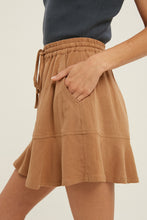 Load image into Gallery viewer, Caramel Linen Mini Skirt