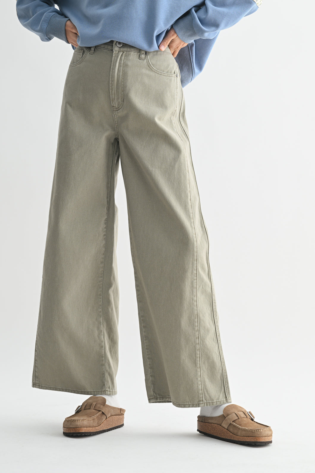 Carter Wide Leg Cotton Pants
