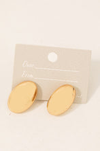 Load image into Gallery viewer, Metallic Oval Round Stud Earrings - Gold
