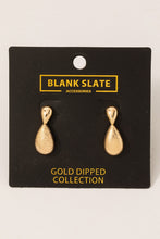Load image into Gallery viewer, Gold Dipped Textured Teardrop Earrings
