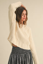 Load image into Gallery viewer, Classic Cream Cable Knit Sweater
