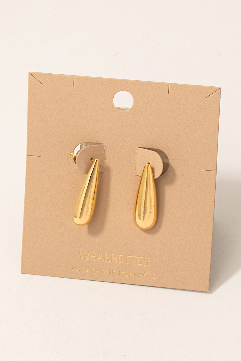 Long Tear Drop Earrings - Gold