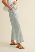 Load image into Gallery viewer, Drawstring Wide Leg Striped Denim Pants

