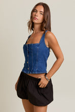 Load image into Gallery viewer, Uptown Sleeveless Denim Top
