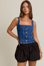 Load image into Gallery viewer, Uptown Sleeveless Denim Top
