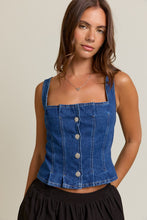 Load image into Gallery viewer, Uptown Sleeveless Denim Top
