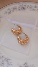 Load image into Gallery viewer, Chunky Croissant Hoop Earrings - Matte Gold
