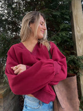 Load image into Gallery viewer, Scarlet Vintage V-neck Pullover
