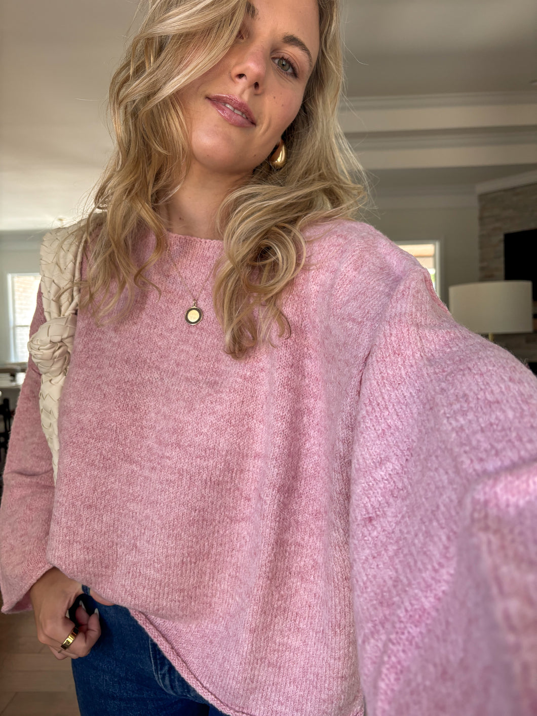 Elouise Pink Loose Fit Sweater