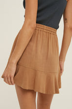 Load image into Gallery viewer, Caramel Linen Mini Skirt
