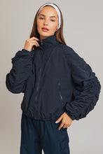 Load image into Gallery viewer, Run It Back Ruched Sleeve Windbreaker
